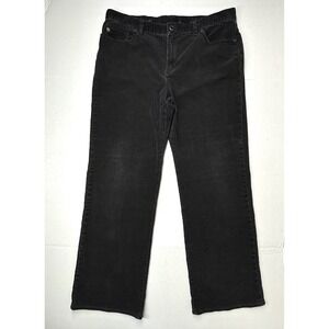 Talbots Signature‎ Boot Black Corduroy Pants Womens 14 36X31 Casual Comfort EUC